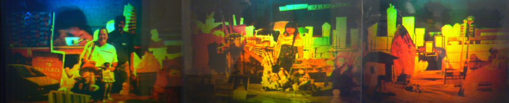 Three panel hologram 'Holoscape' by Nick Normal and Martina Mrongovius