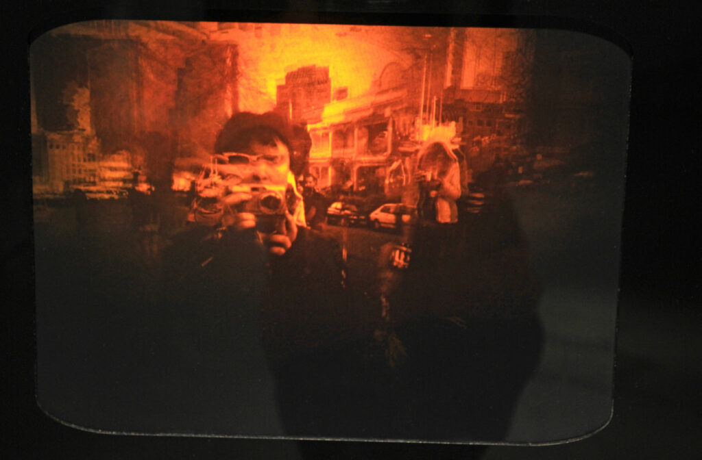 view into the hologram Figure 8 on Drummond Street